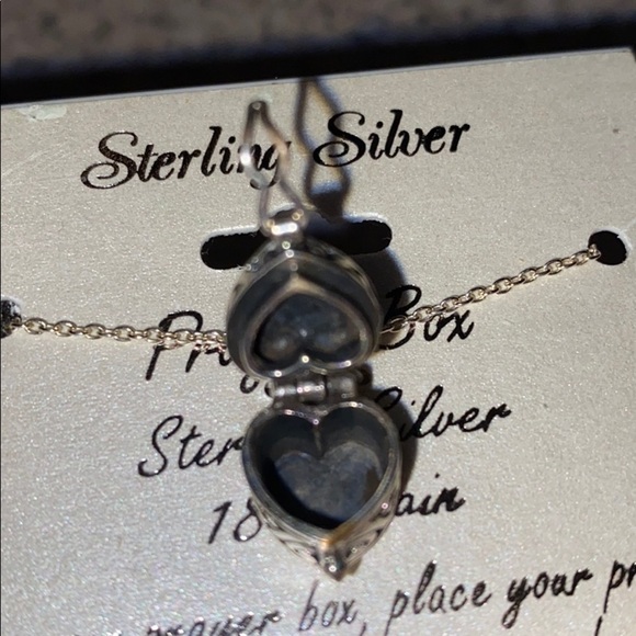 Sterling silver HEART Prayer Box w/18” chain Holy first communion - Picture 4 of 4